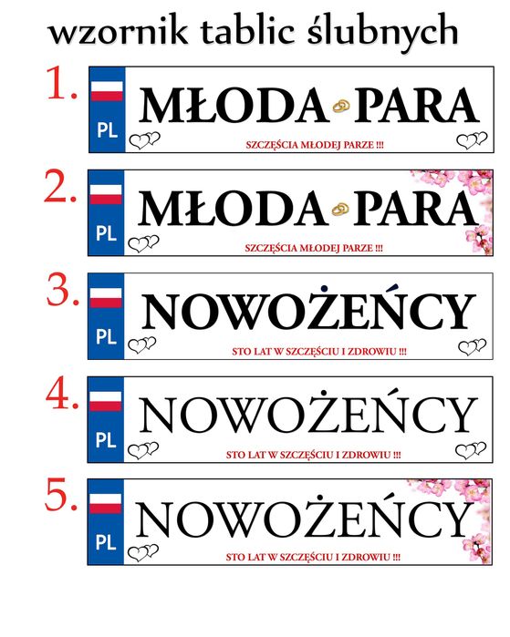 CHABROWA Dekoracja samochodu ozdoba na auto do ślubu NR 003