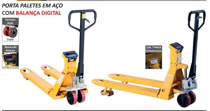 Porta Paletes com balança digital e (impressora) 2500kg novo