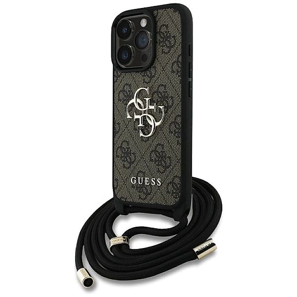 Etui Guess 4G Big Logo Cord Stap Crossbody do iPhone 16 Pro Max brązow