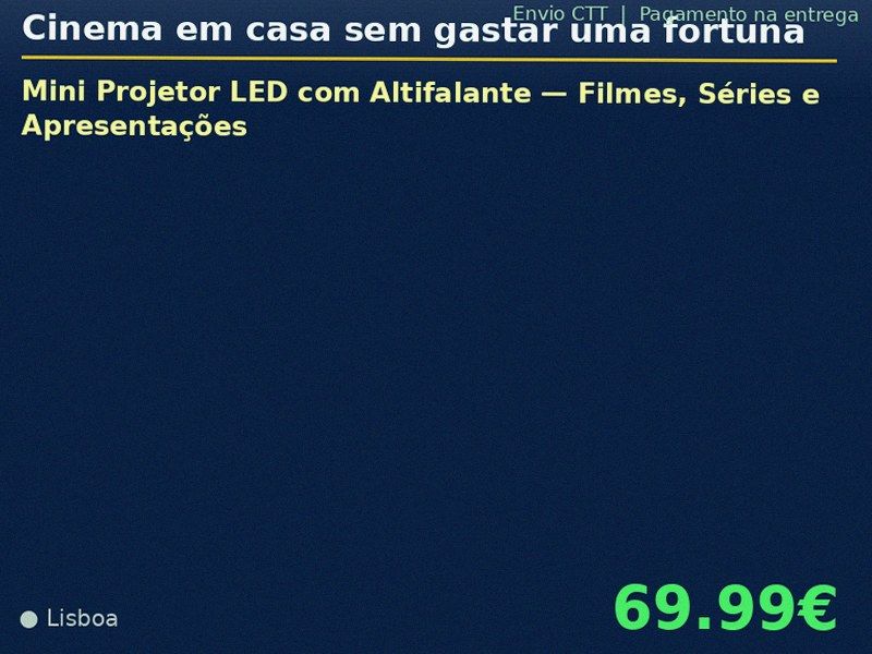 Mini Projetor LED com Altifalante — Filmes, Séries e Apresentações