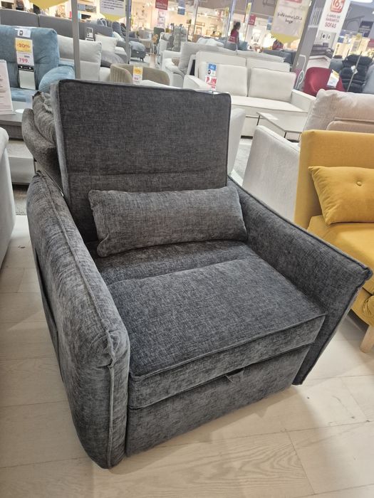 Cadeirão com cama reclinável Cinzento