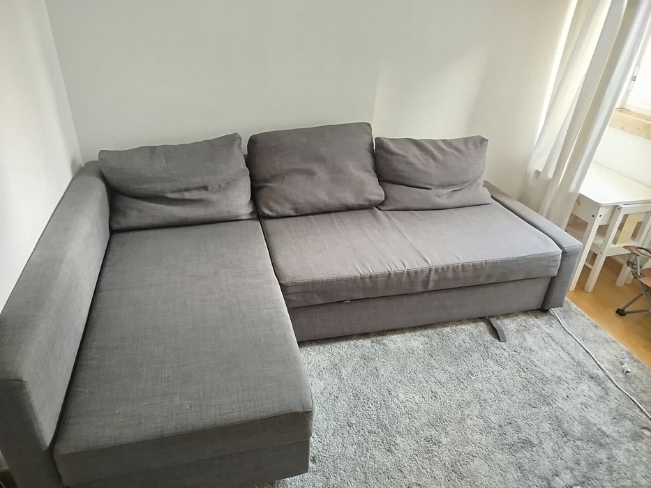 Sofá-Cama IKEA FRIHETEN cinzento com arrumação