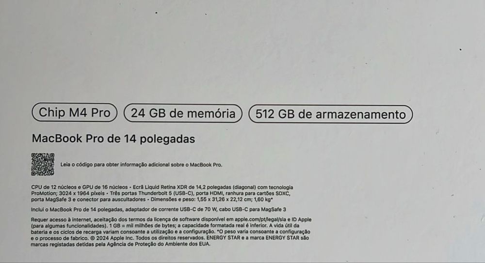 Macbook M4 PRO 24GB RAM GARANTIA 2028