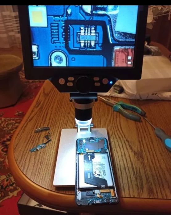 Microscópio digital Mustool g1200 tela de 7 polegadas HD