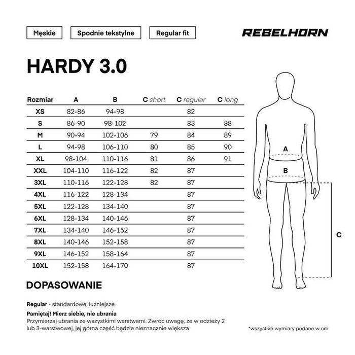 Spodnie Motocyklowe tekstylne damskie Rebelhorn Hardy 3.0 r. 7XL Nowe / Sklep