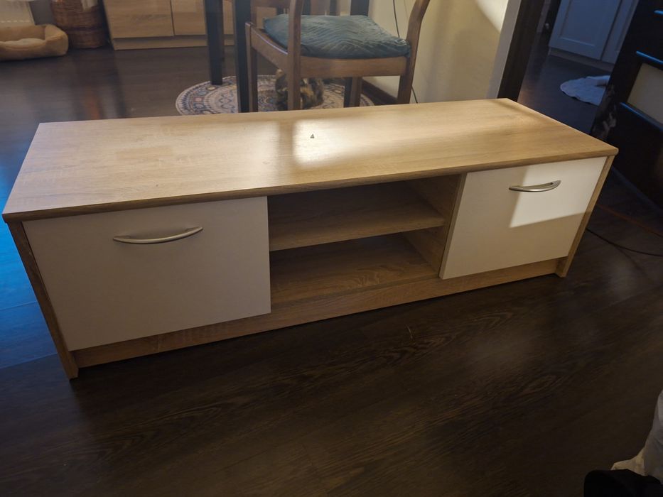 Szafka RTV biało beżowa