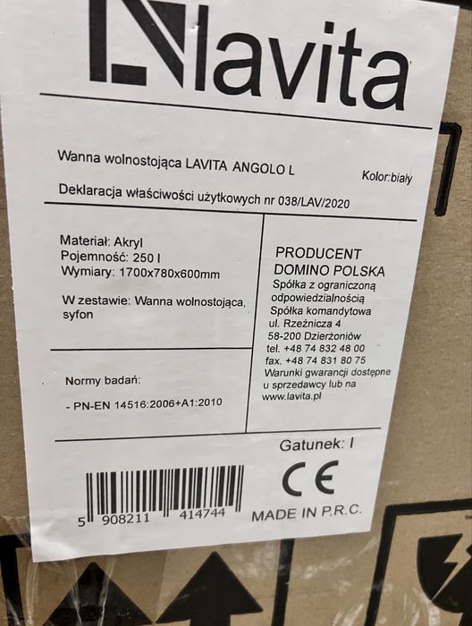 Wanna wolnostojąca Lavita Angolo L