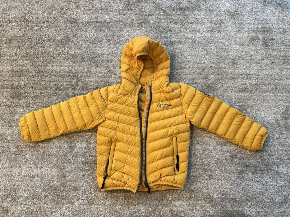 Kurtka puchowa 116 zolta Scandinavian Explorer jak nowa