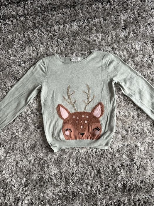 H&M sweterek renifer święta mikołaj ekstra 134/140