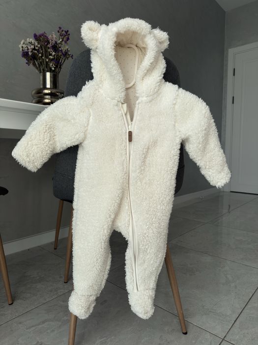 Демісезонний комбінезон хутряний H&M тедді ведмедик4 - 6 місяців 62-68