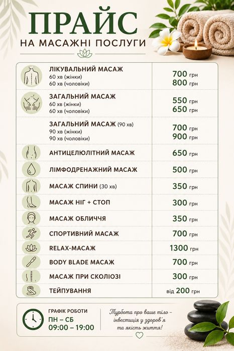 Массаж классический.Киевский район