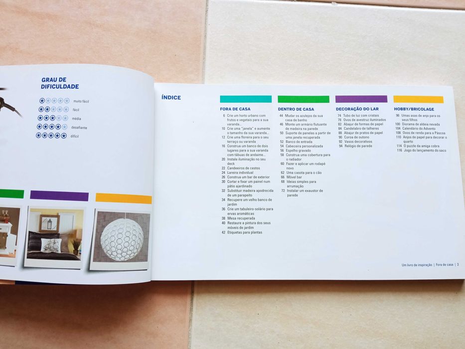 Livro com projetos de bricolage