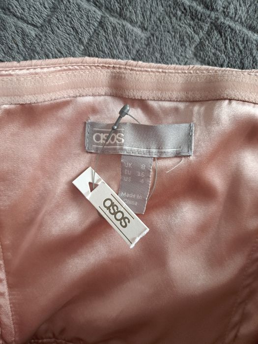 Розкішна довга сукня (плаття)  ASOS для дружки (або вечірня, випускна сукня) кольору "пильна троянда" або "нюд"