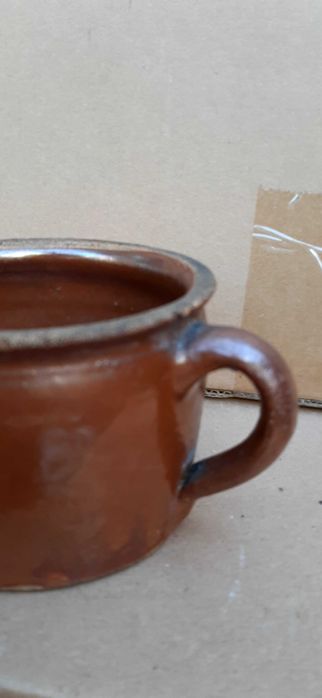 Kubek kamionkowy szkliwiony prl