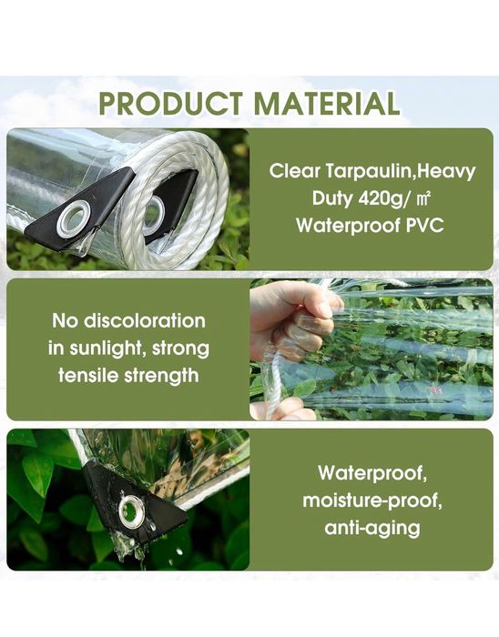 Lona transparente nova embalada ainda 3x3M