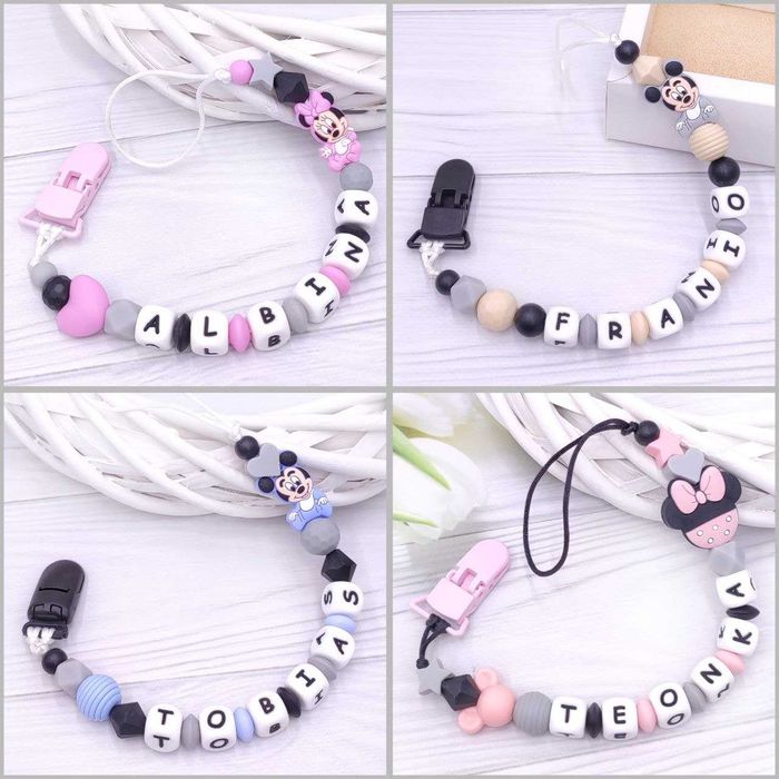 Zawieszka do smoczka z imieniem, wzory