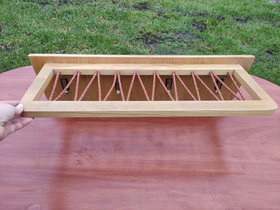 Wieszak ścienny z półką półka vintage retro art deco PRL DDR