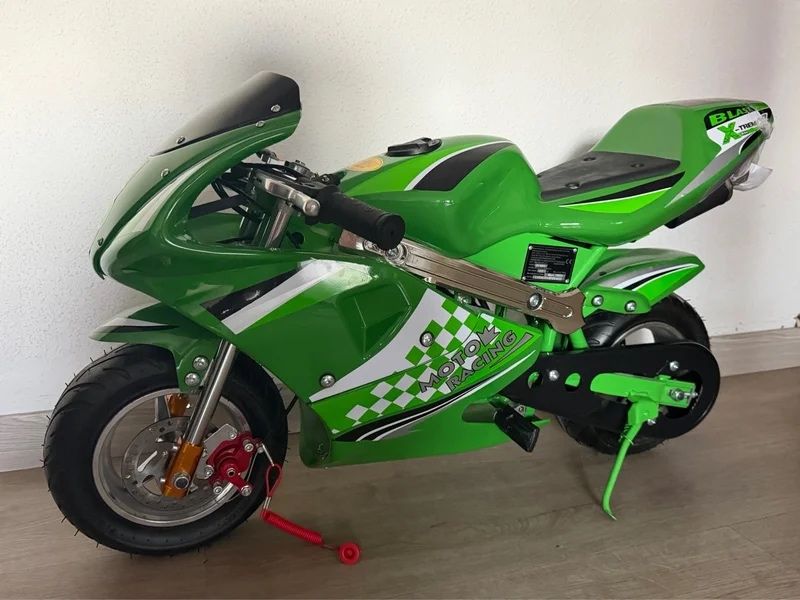 Mini Mota de Pista / Pocket Bike (Verde) – Como Nova!
