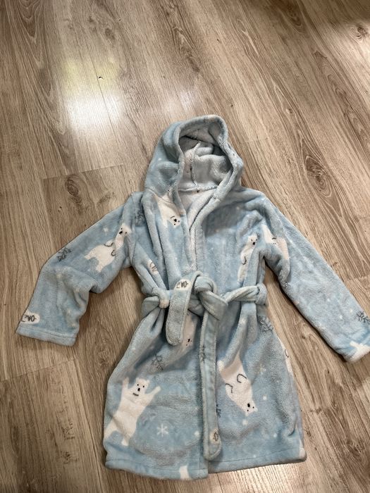 Теплый махровый халат для девочки 4-5 лет