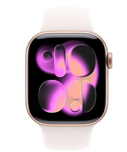 PROMOÇÃO - Apple Watch Series 11 GPS + Cellular, Caixa em alumínio rosa dourado de 42 mm com Bracelete desportiva rosa leve - S/M - Novo(Caixa Selada)