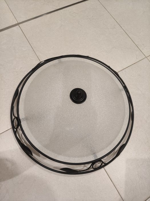 Candeeiro plafont de ferro e vidro com 50cm