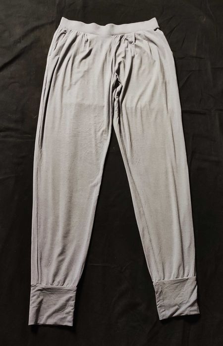 Spodnie joggero-haremki Change M, niebieskie w drobne paski, homewear