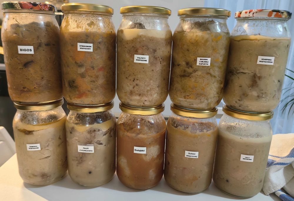 Obiady domowe,wekowane zestaw słoiki 10x0,9l wysyłka paczka termo