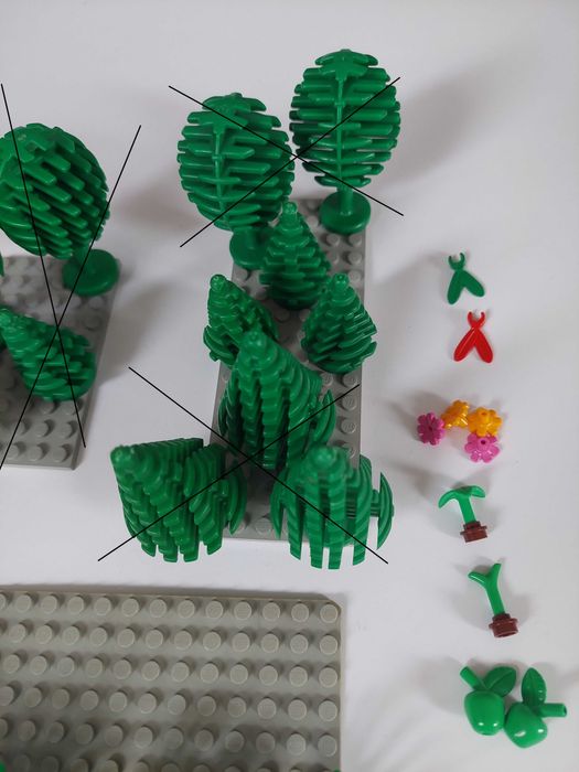 Lego drzewka rośliny choinki krzewy kwiaty - duży zestaw
