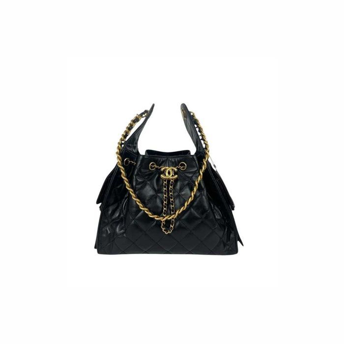 Сумка 25 Small Handbag Shiny Crumpled Calfskin Black