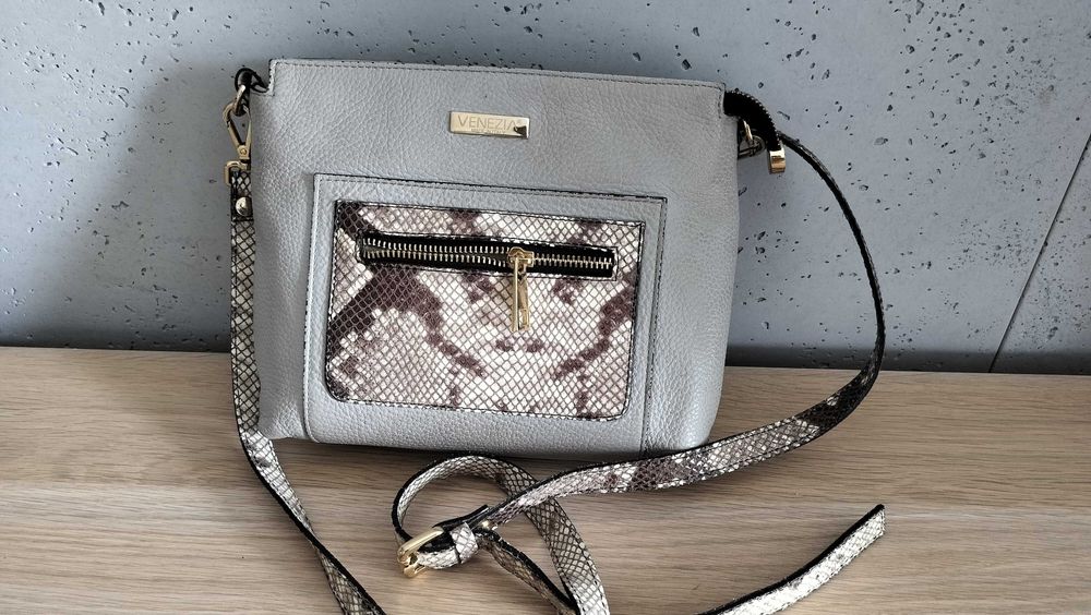 Venezia Włoska oryginalna torebka damska listonoszka skóra naturalna