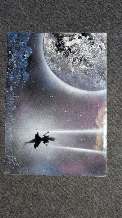 Malarstwo spray paint art modern art A3 kosmos fantasy astronomia