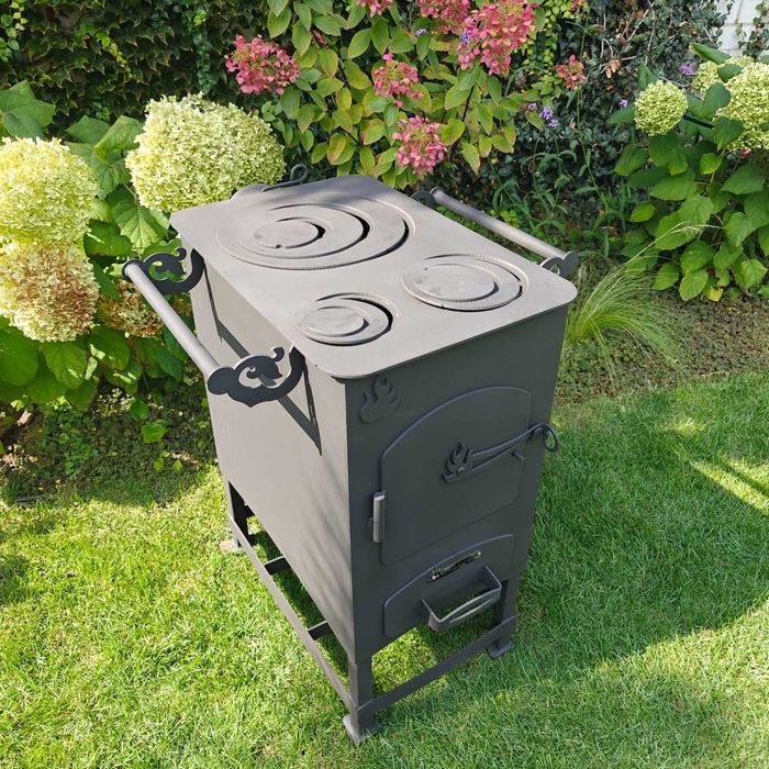 Буржуйка, піч на дровах, до 100кв.м печь с тремя конфорками, сталь 4мм