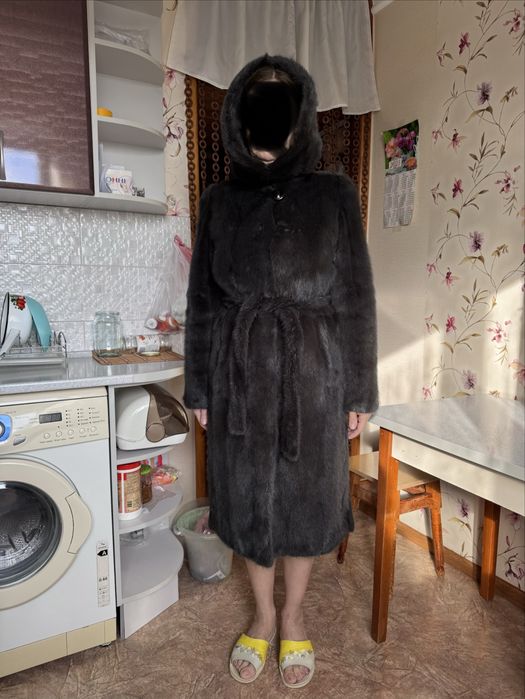 Шуба норковая графит
