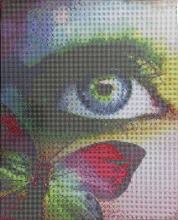 Haft diamentowy 40x50 obraz na ramie oko