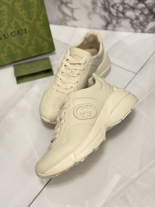 Sneakersy Gucci beige leather