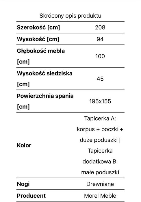 kanapa z funkcja spania