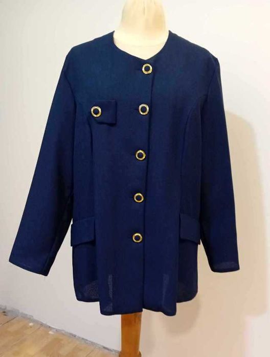żakiet granatowy złote guziki