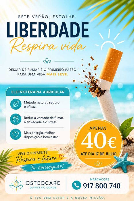 Deixar de fumar.