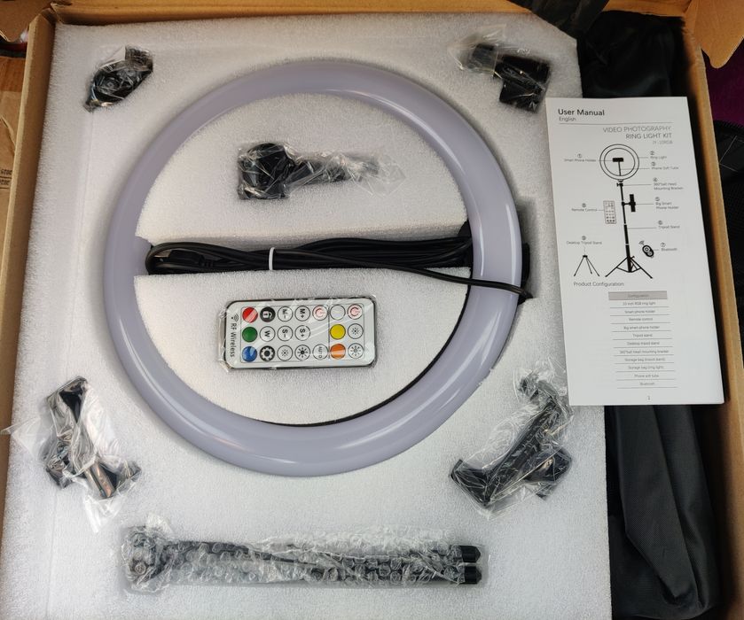 Anel de luz Led RGB com tripé comando