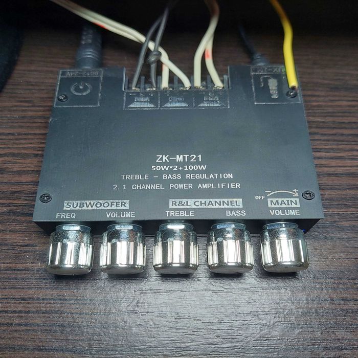 Усилитель звука ZK-MT микросхема CS8673E Original Підсилювач 2.1 канала (под сабвуфер)