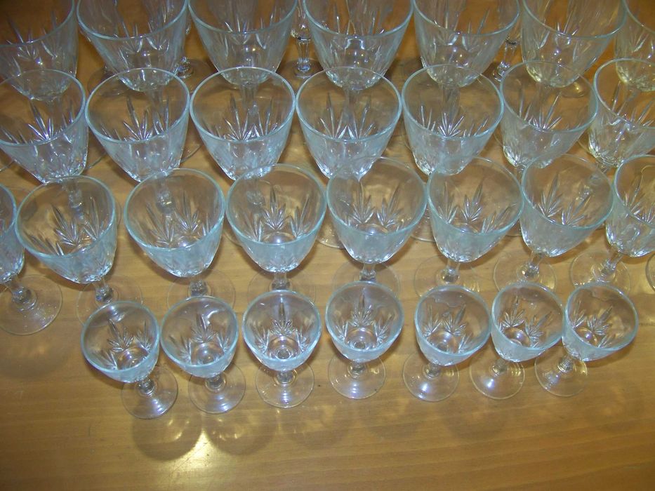 serviço de 46 copos de semi-cristal (6 tamanhos)