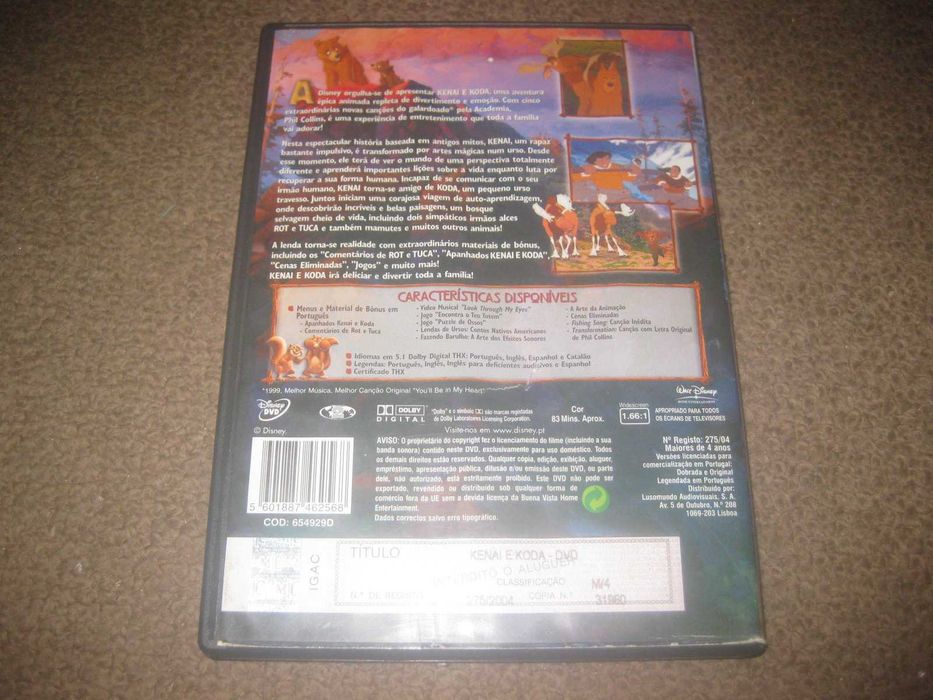 DVD "Kenai e Koda" da Walt Disney