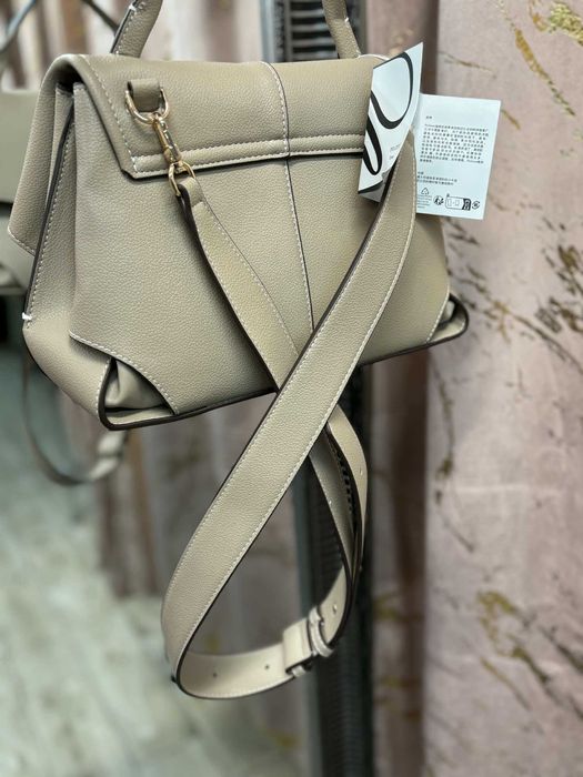 Torebka Polene beżowa skórzana z workiem przeciwkurzowym