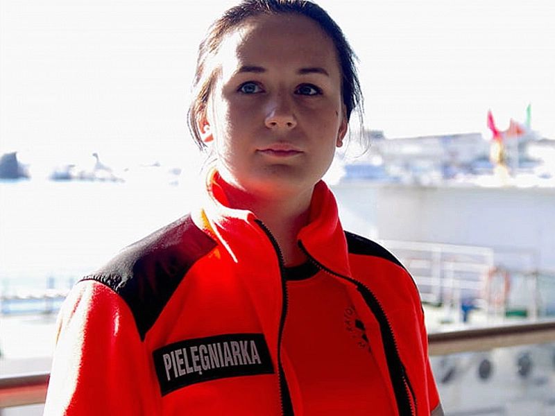 Polar ratowniczy FLUO z kompletem odblaskowych emblematów na rzep (S)