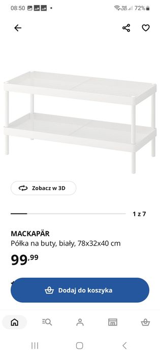Ikea MACKAPAR 2x pólka na buty