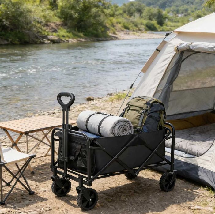 Duży Wózek Na Kółkach Wędkarski Plażowy Transportowy 100L Na Zakupy
