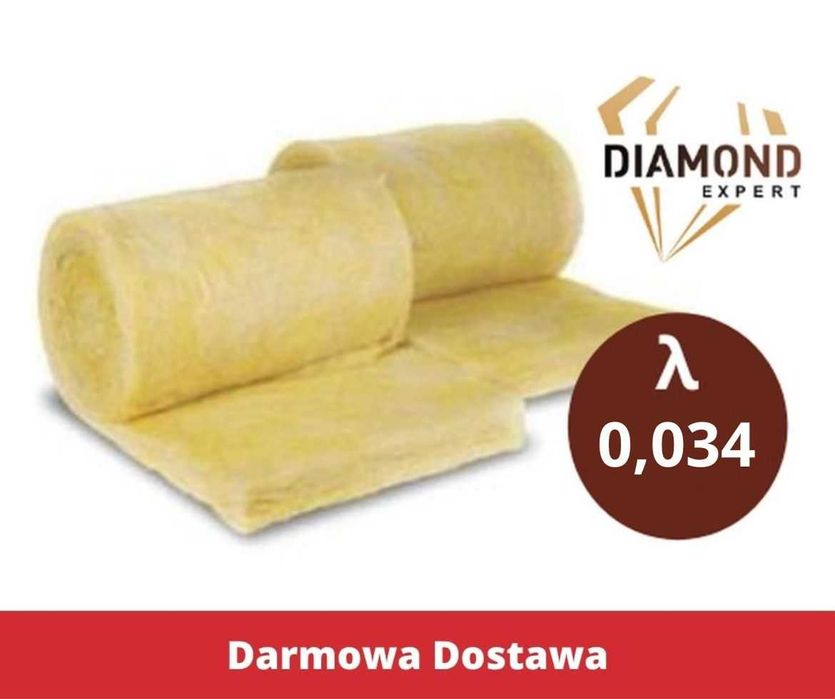 Wełna Mineralna w Rolce 0,035 Mata 15cm Poddasza Domy Szkieletowe-Wata