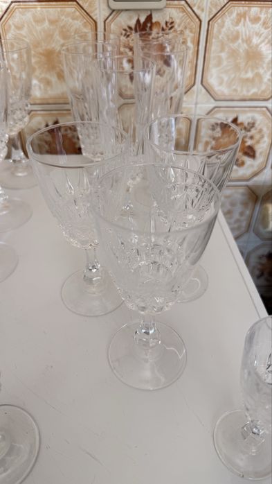 Serviço de 38 Copos em Cristal Lapidado + balde gelo