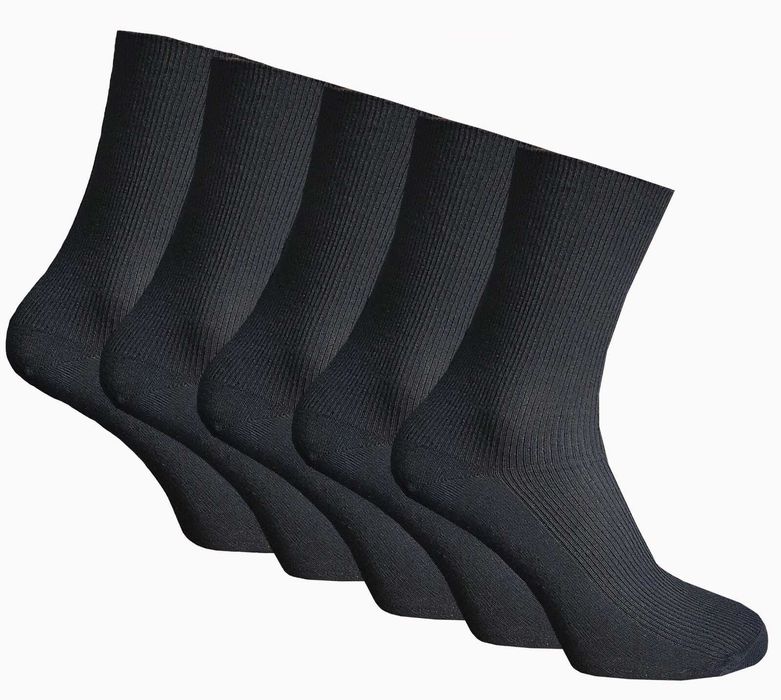 5x Skarpety męskie 100% bawełny nieuciskowe duży rozmiar 47/50 czarne.