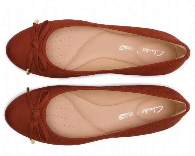 Clarks Baleriny damskie - Grace Lily - r 36 - brązowe skóra naturalna